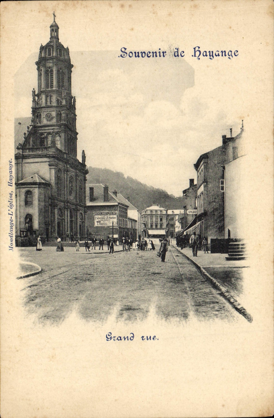 CPA Souvenir de Hayange Grand rue