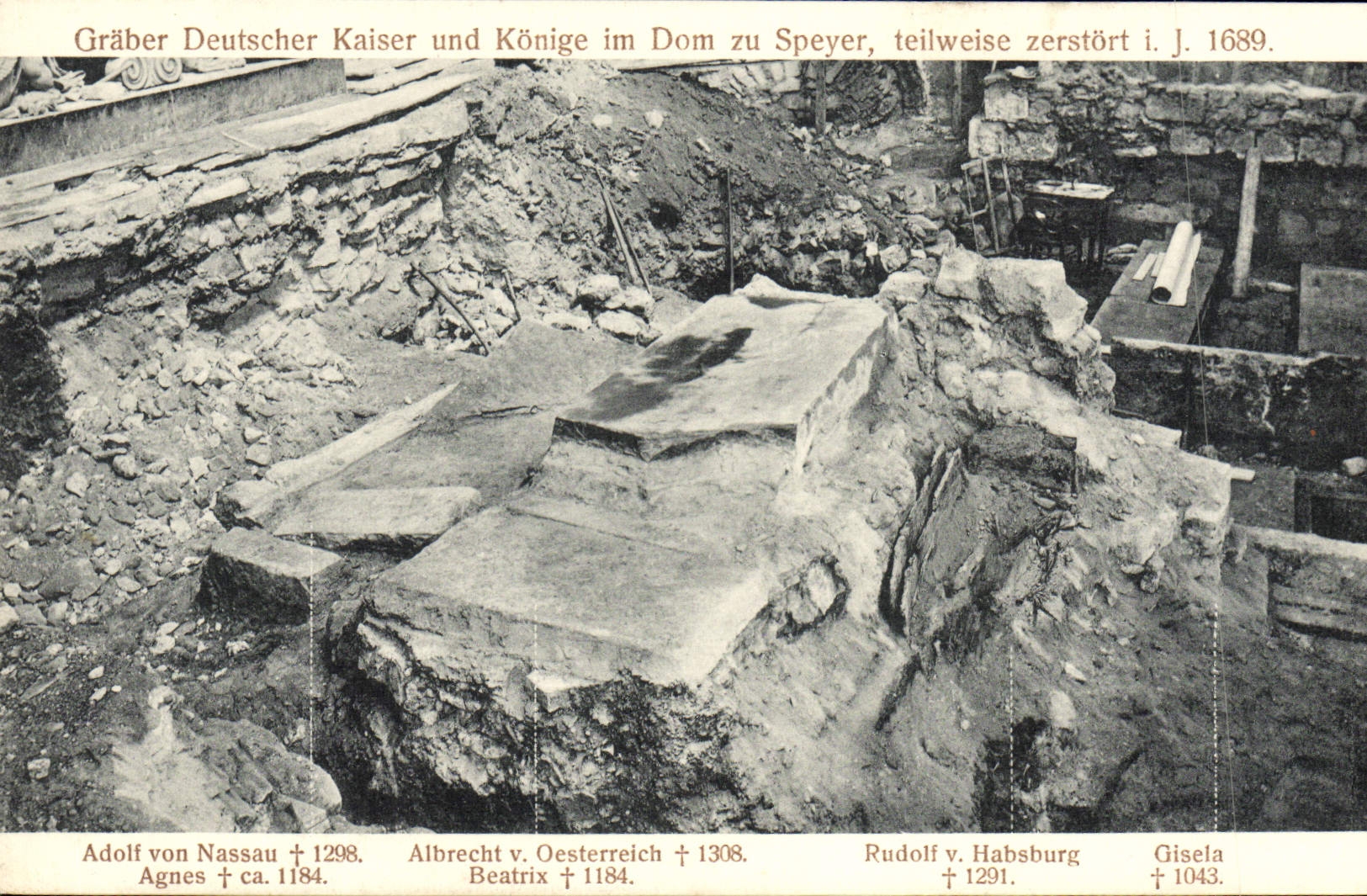 CPA Graber Deutscher Klaiser und Konige im Dom zu Speyer Adolf von Nassau Rudolf Habsburg Giseia 
