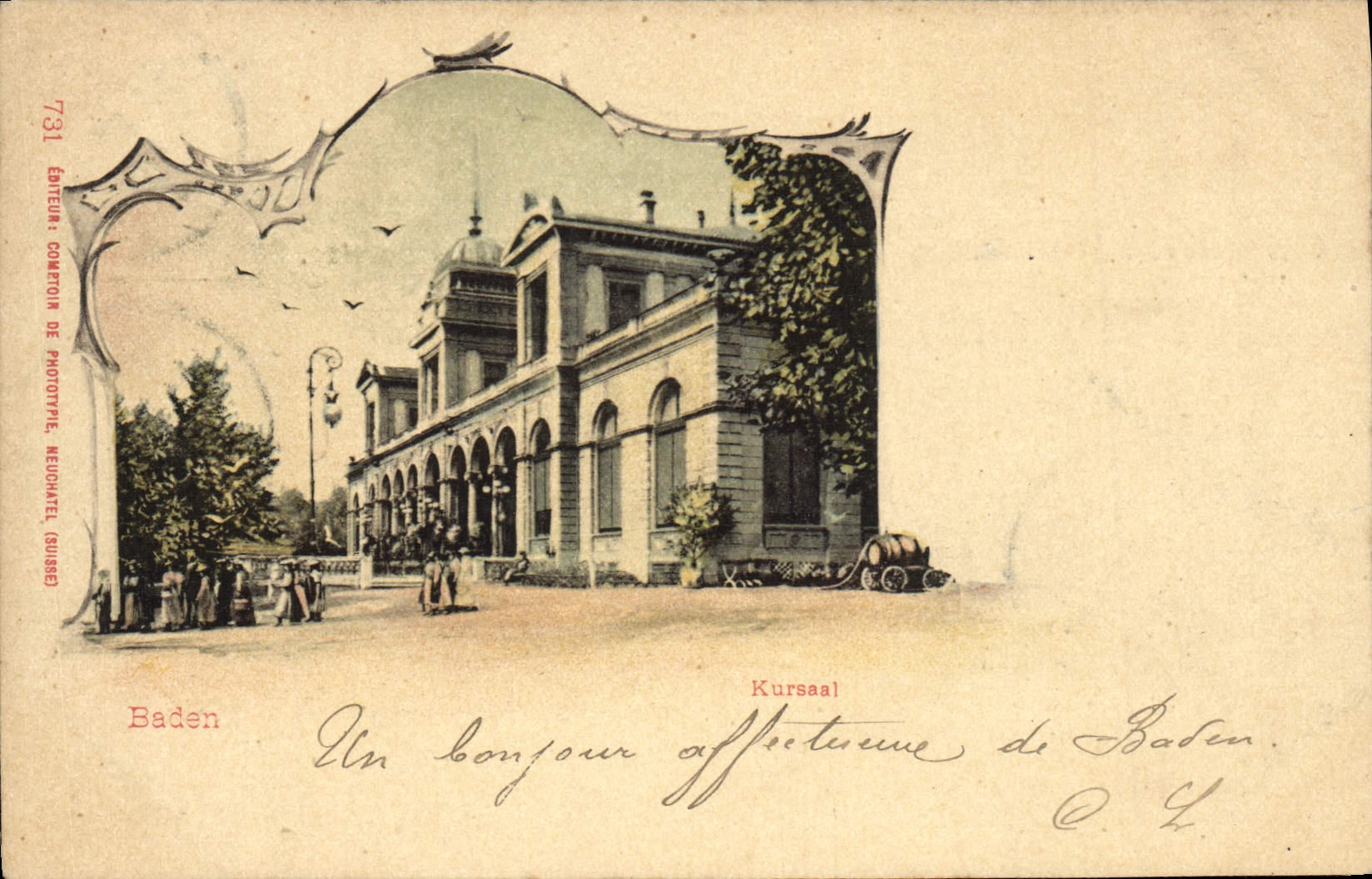CPA Baden Kursaal Carte 1899