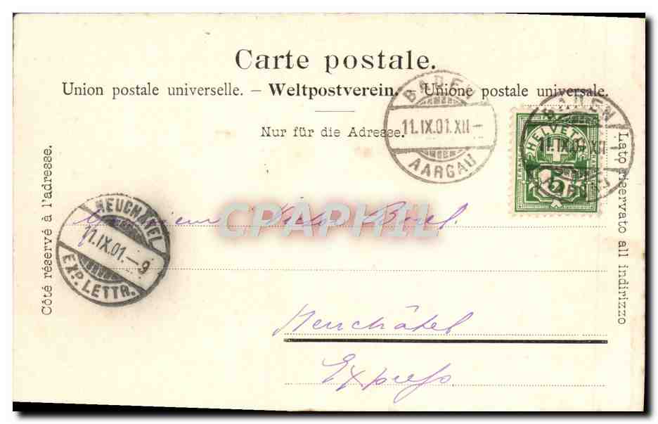 CPA Baden Gruss Badstrasse — Rückseite