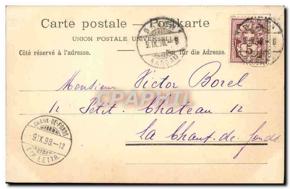 CPA Baden Kursaal Carte 1898 — Rückseite