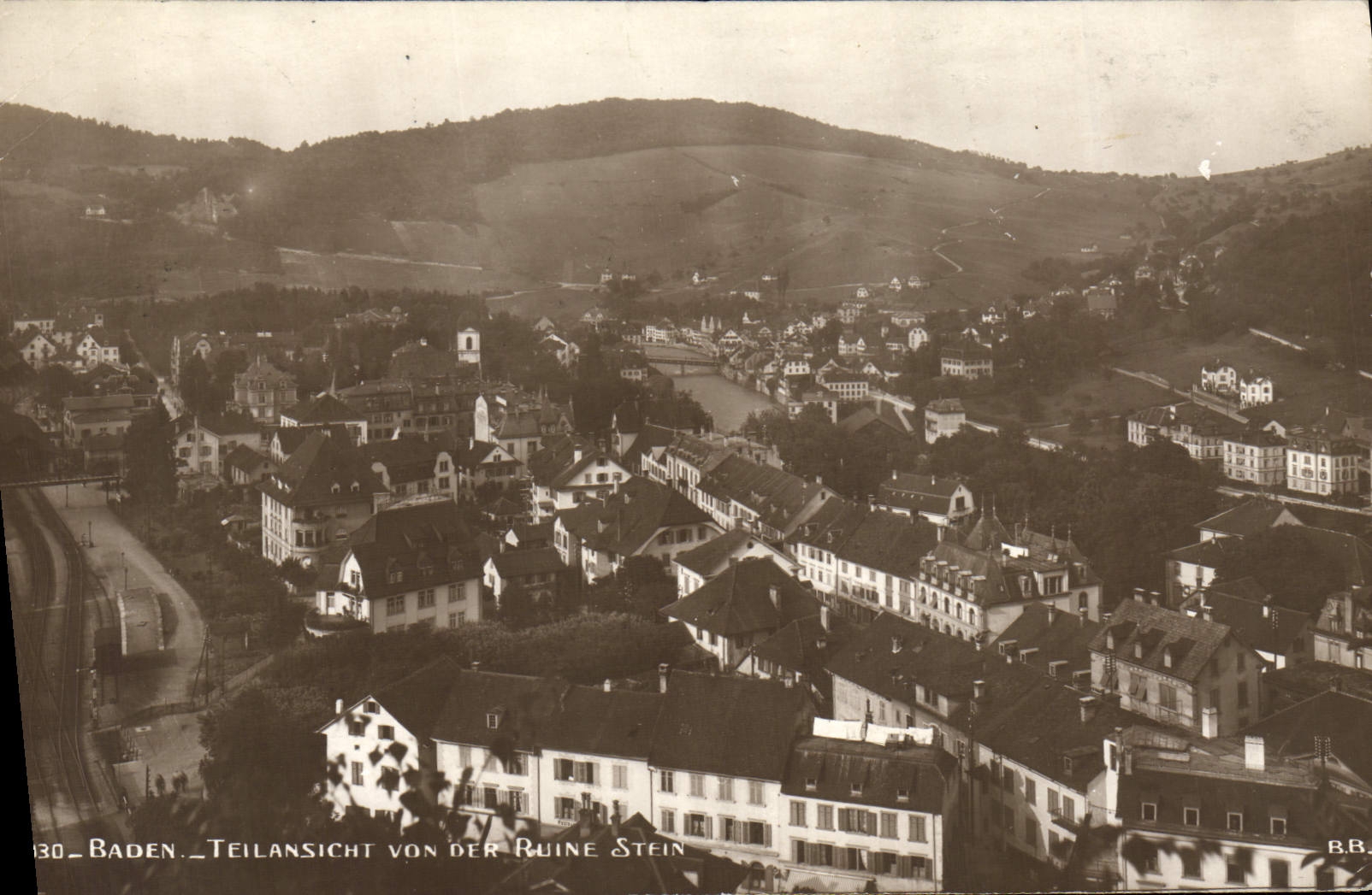 CPA Baden Teilansicht Von Der Ruine Stein