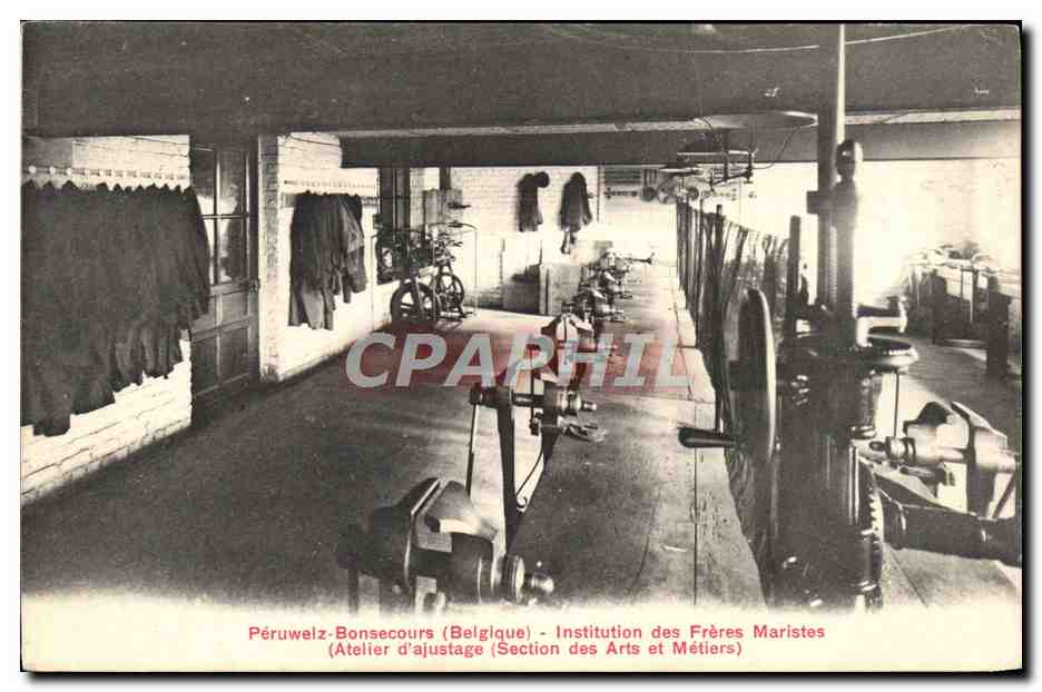 CPA Peruwelz Bonsecours Institution des Freres Maristes Atelie d'ajustage Section des Arts et Metiers 