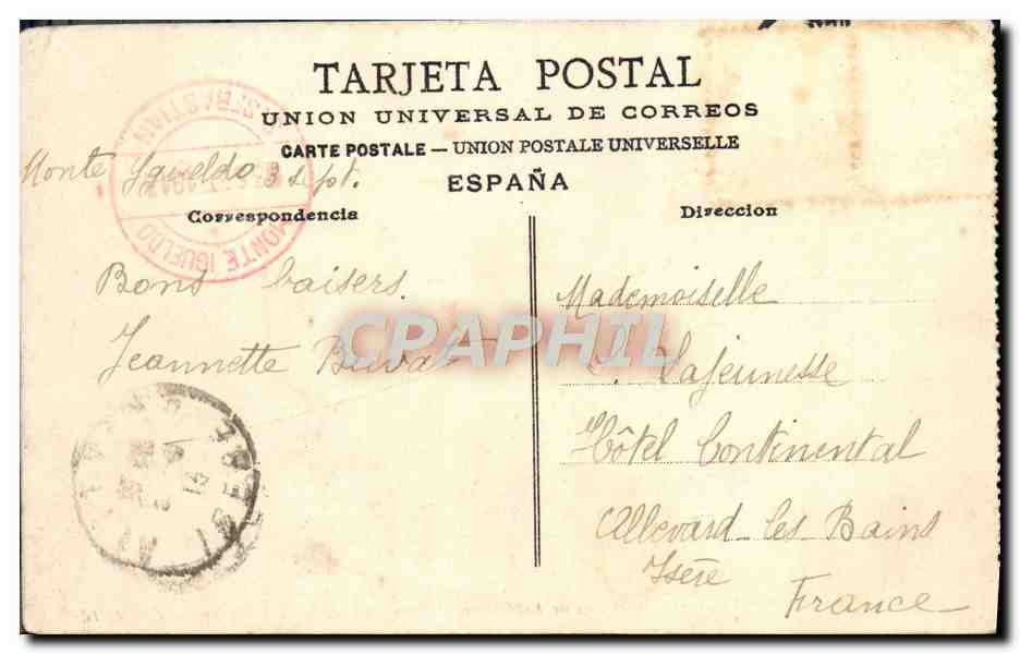 CPA San Sebastina S M el Rey de Espana en el desembarcadero del Club Nautico  — Rückseite