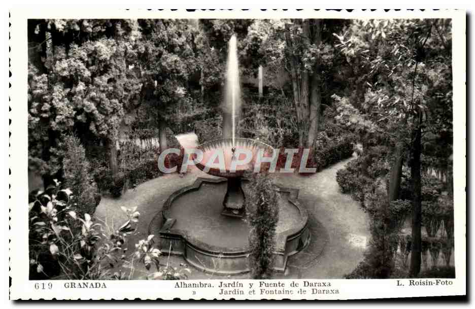 CPA Granada Alhambra Jardin y Fuente de Daraxa