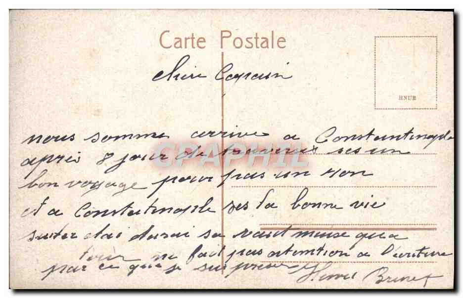 CPA Constantinople Vue du Bebek au Bosphore — Verso