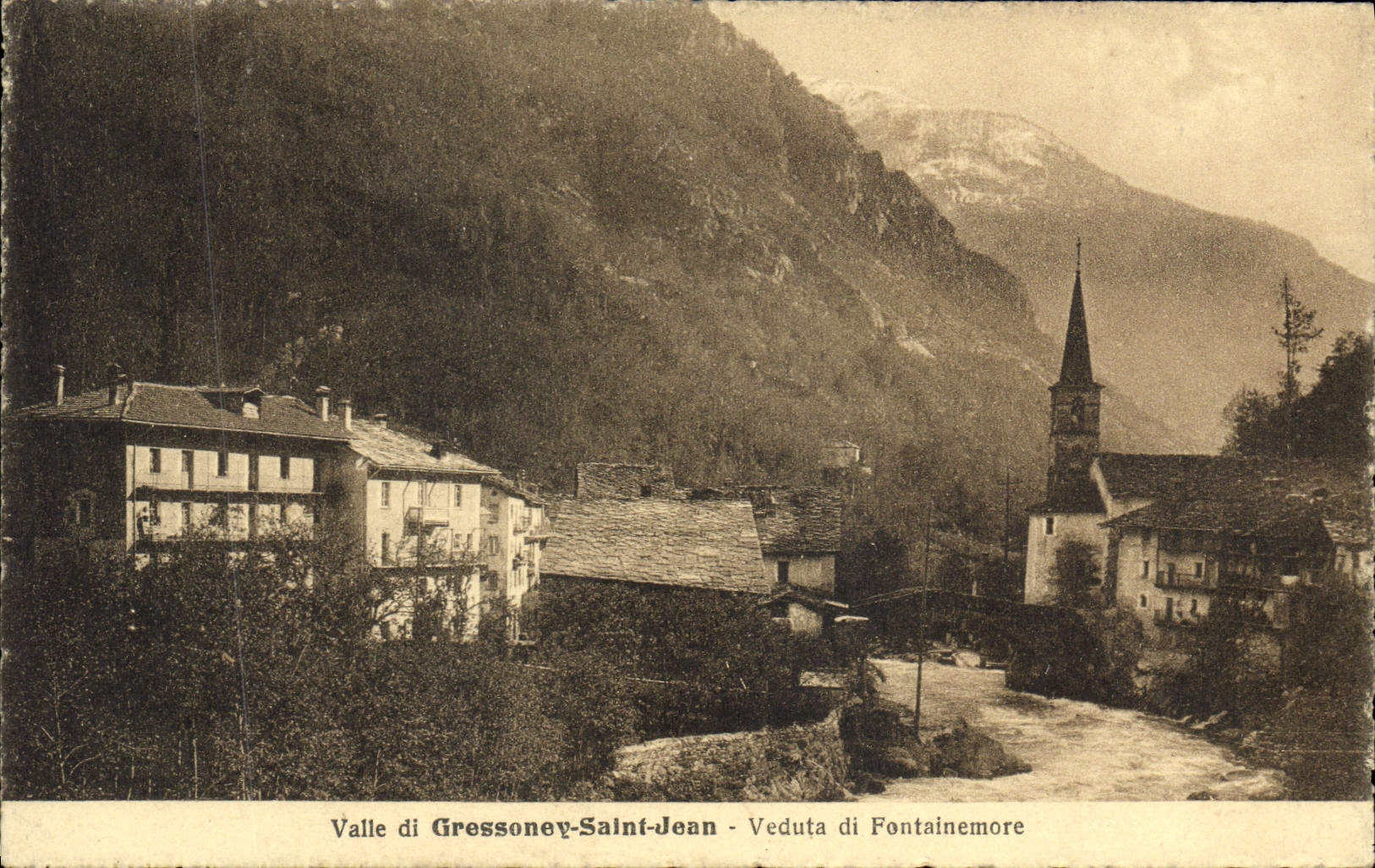 CPA Valle di Gressoney Saint Jean Veduta di Fontatnemore