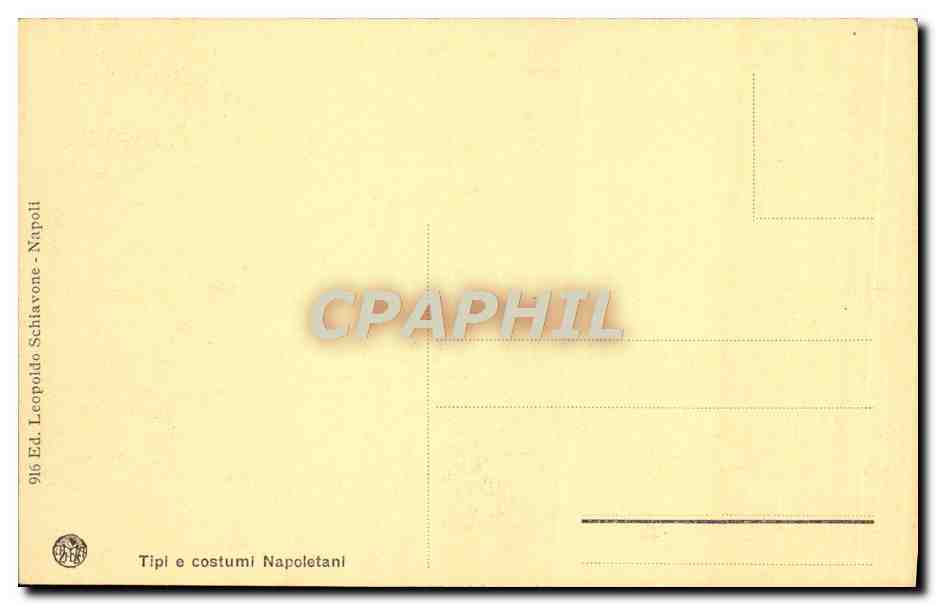 CPA Tipi e costumi Napoletani Folklore Costume — Verso