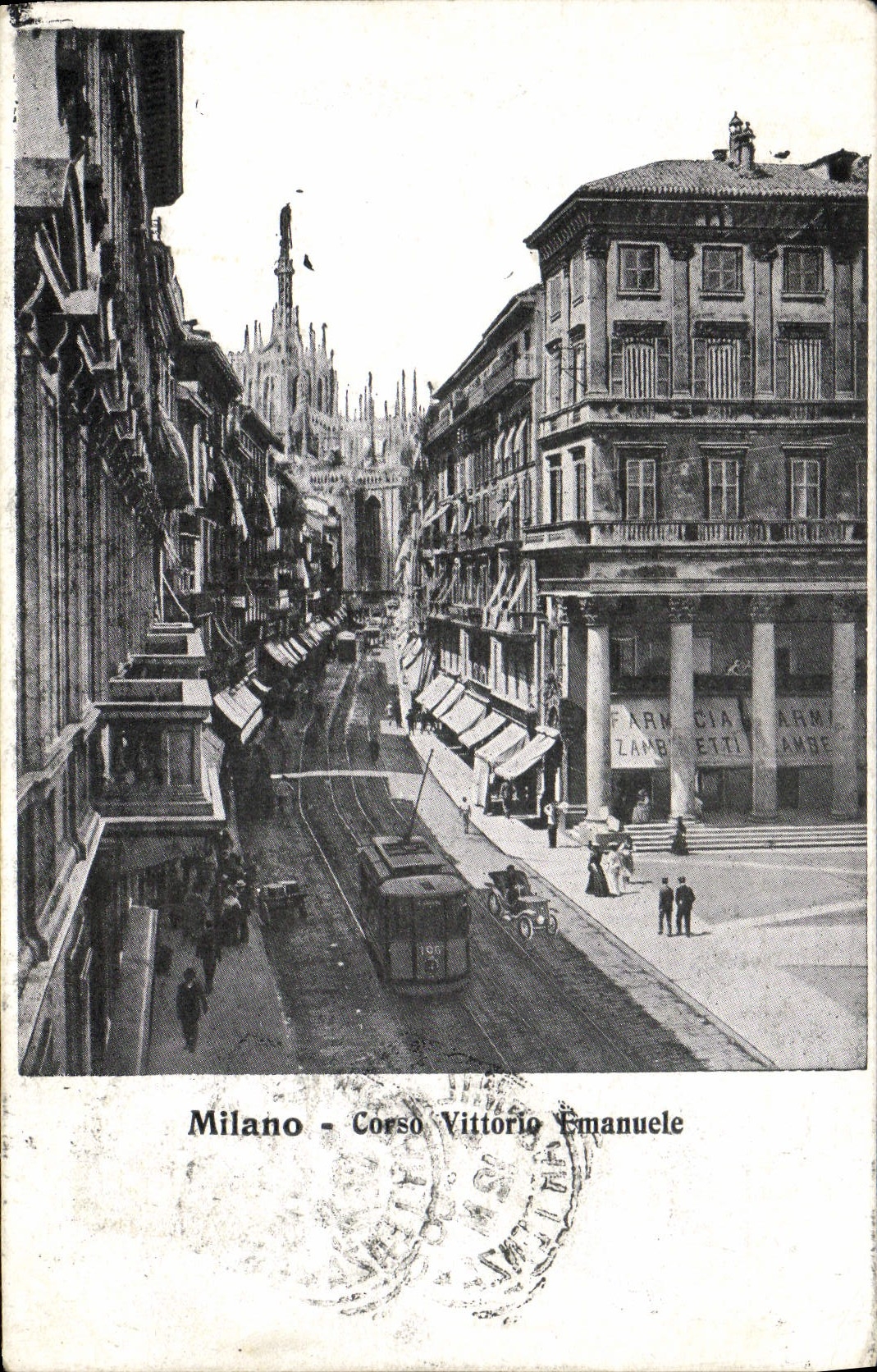 CPA Milano Corso Vittorio Emanuele Tramway