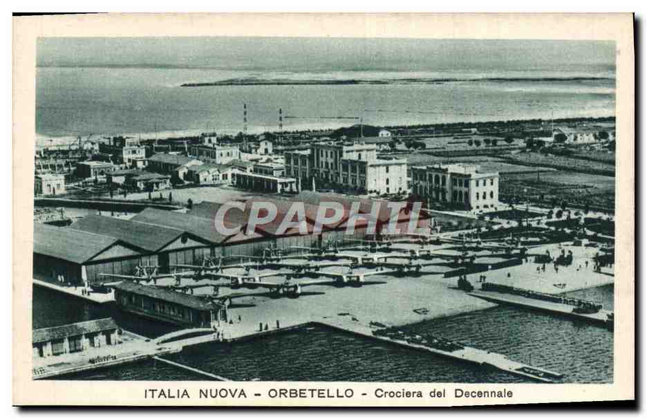 CPA Italia Nuova Orbetello Crociera del Decennale Avions Aviation