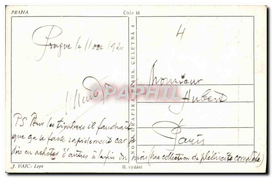 CPA Praha Charam Sv Vita — Verso