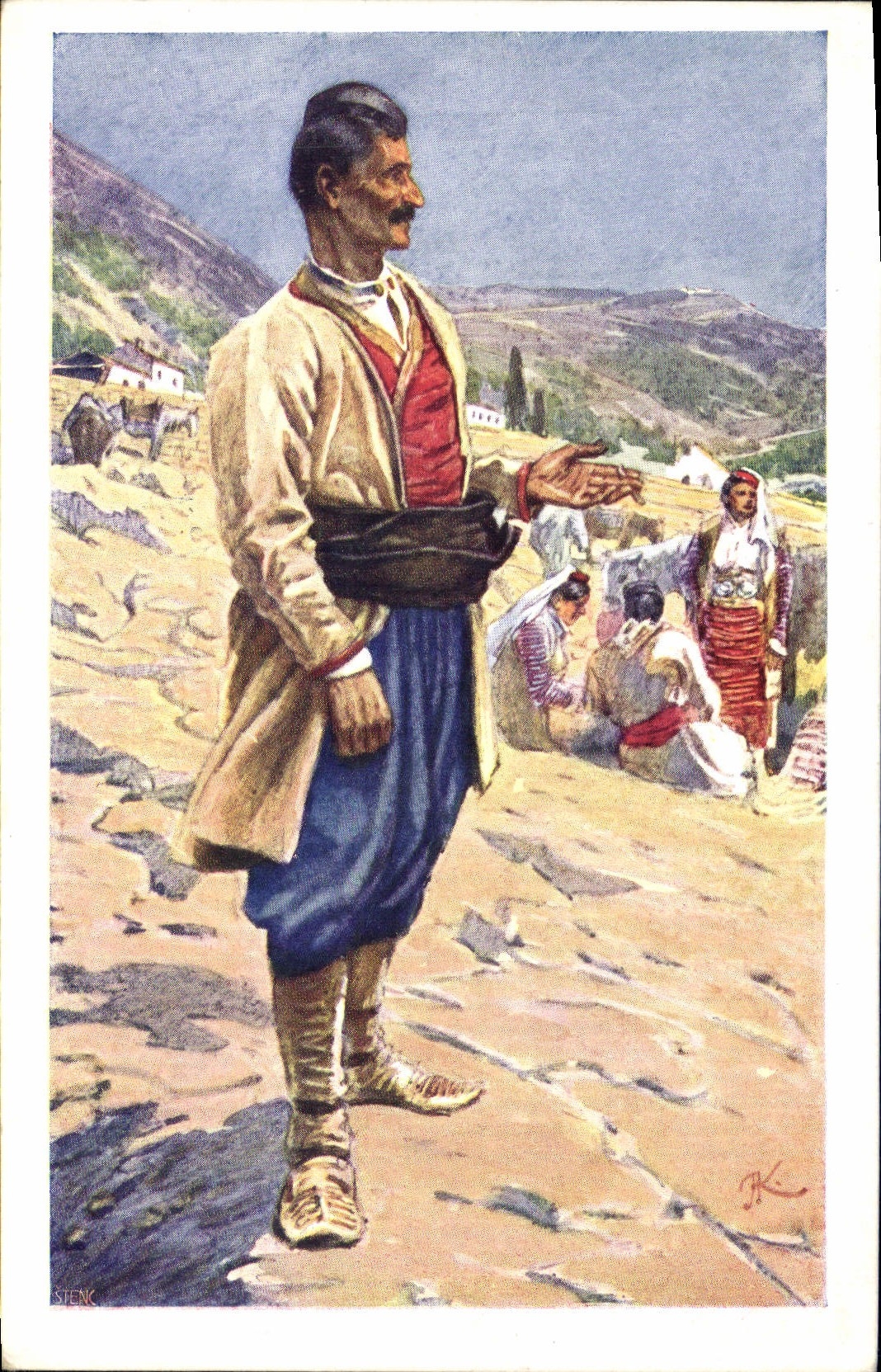 CPA Types des environs de Ragusa peint par Kaspar Folklore