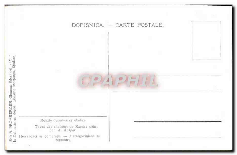 CPA Types des environs de Ragusa peint par Kaspar Folklore — Rückseite