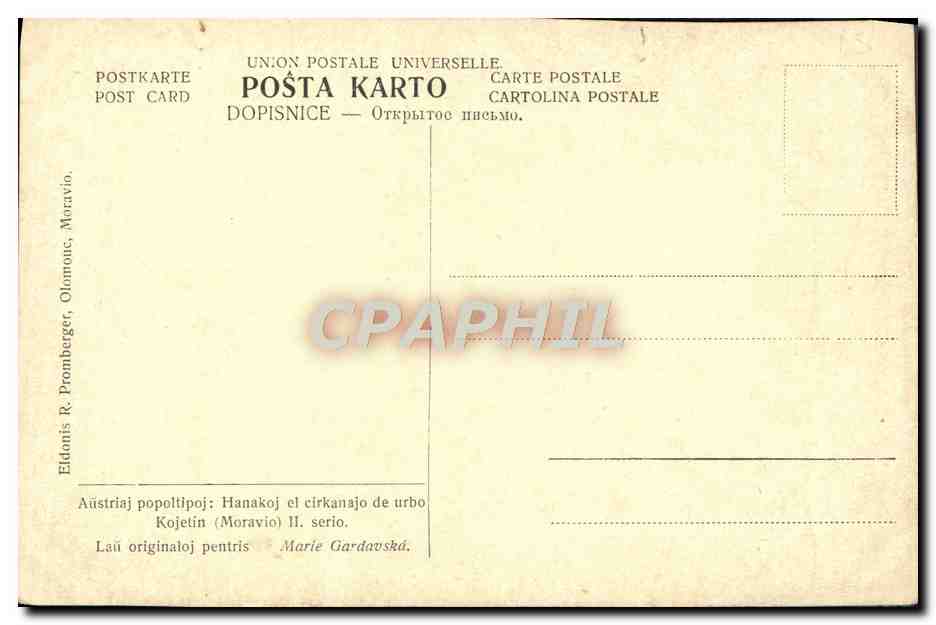 CPA Marie Gardavska Folklore — Verso