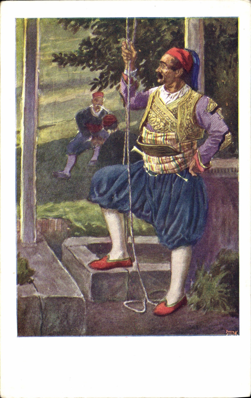CPA Types des environs de Ragusa peint par Kaspar Folklore