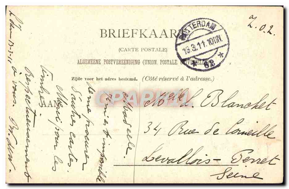 Couple en tenue de mariage — Uitg. Louis Diefenthal, Amsterdam — Achterkant