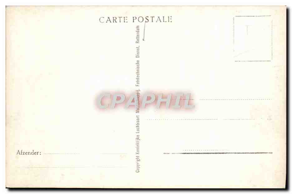 M.S. "Christiaan Huygens" — vapeur de la Stoomvaart Maatschappij "Nederland" — K. L. M.-Fotografie — Verso