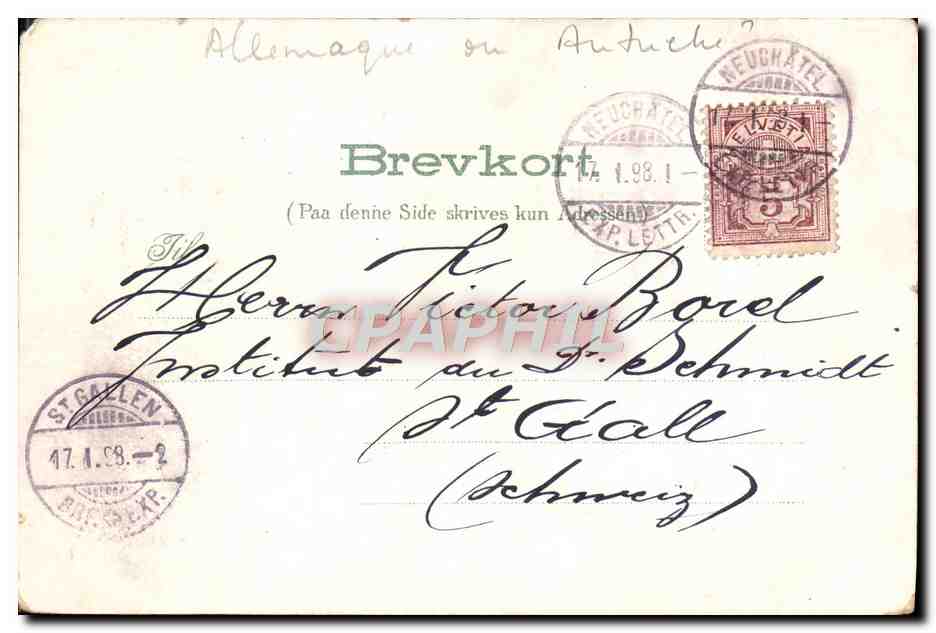 CPA Hilsen fra Laerdal Lindstroms Hotel Carte 1898 — Rückseite
