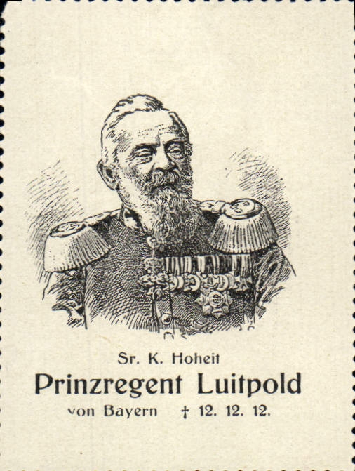 Prinzregent Luitpold von Bayern — portrait en uniforme — éditeur inconnu, n° de série non visible