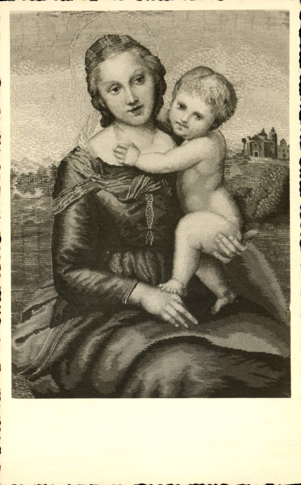 CPM Vierge a l'enfant The Madeira Capestry Embroidery Co Ltd