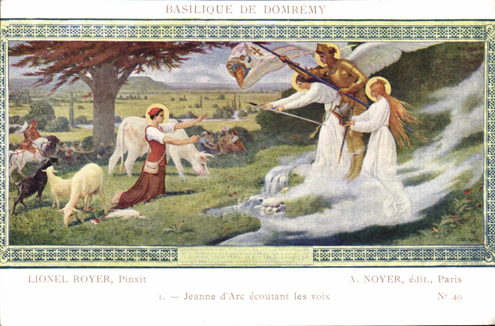 CPA Basilique De Domeremy Lionel Royer Jeanne ecoutant les vois Jeanne d'arc