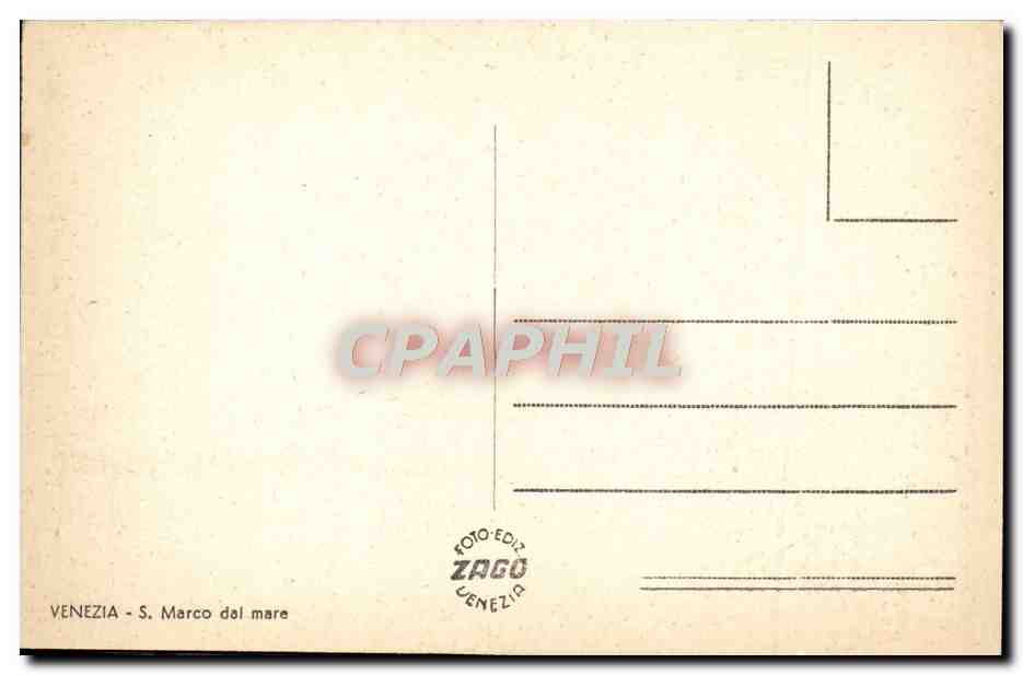 CPA Venezia S Marco Dal Mare — Rückseite