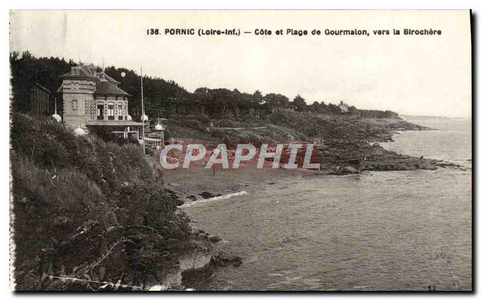 CPA Pornic Cote Et Plage De Gourmalon Vers La Birochere