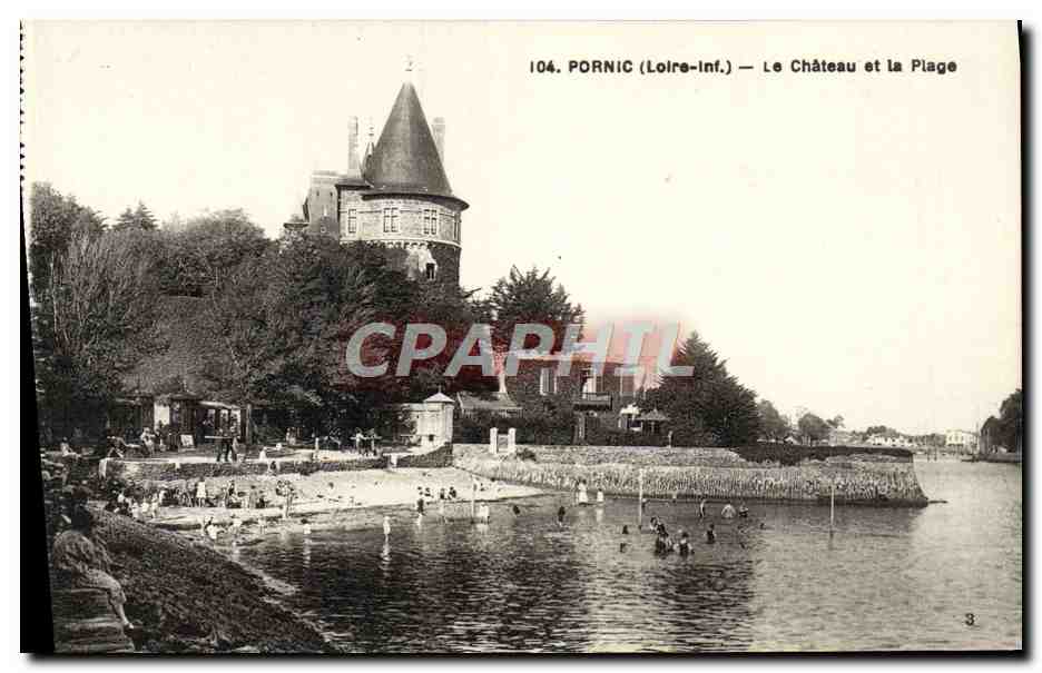 CPA Pornic Le Chateau Et La Plage