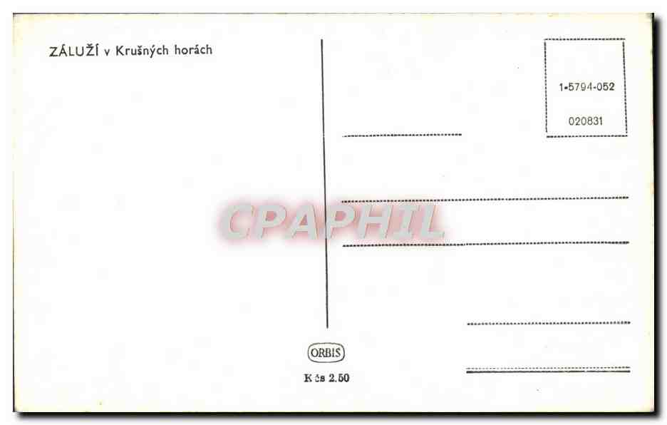 CPA Zaluzi V Krusnych Horach — Verso