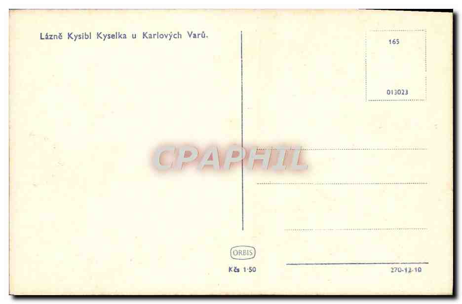CPA Lazne Kysibl Kyselka u Karlovych Varu — Rückseite