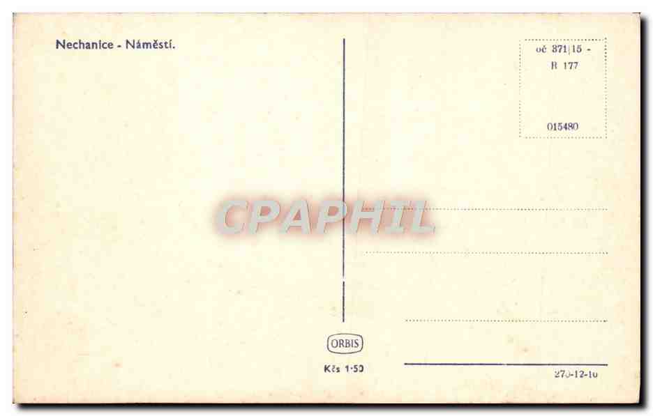 CPA Nechanice Namesti — Verso