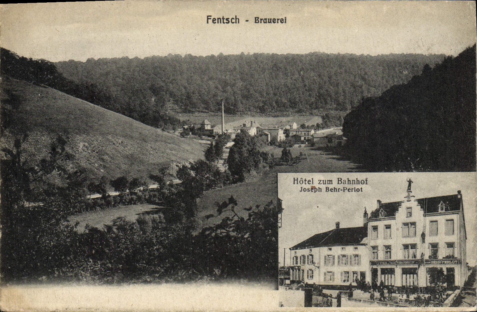 Fentsch - Brauerei — Hôtel zum Bahnhof Joseph Behr-Perlot — éditeur N. Engel, Diederichs