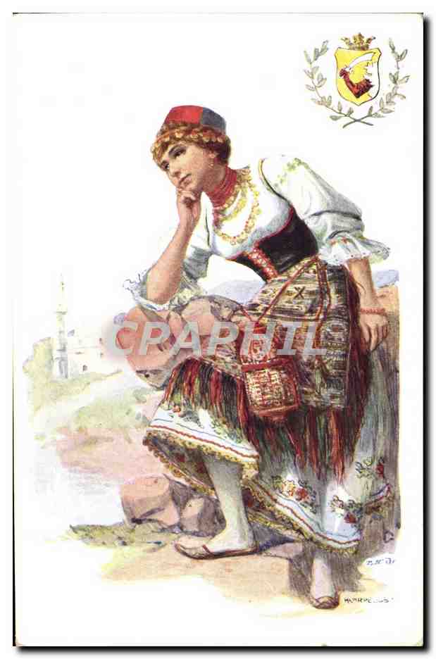 Frau im traditionellen Kleid — Verlag B. K. W. I. 547-5