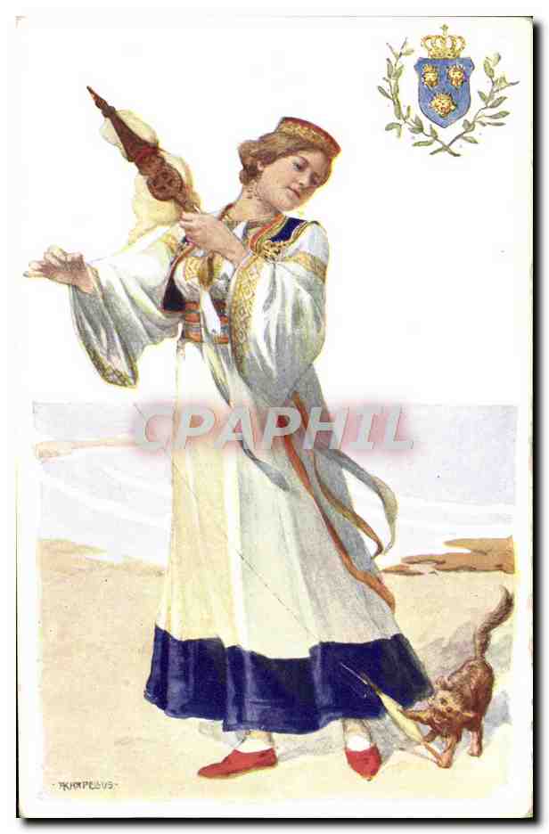 Femme en costume traditionnel — Grèce — éditeur K. K. W. I. n° 547-8