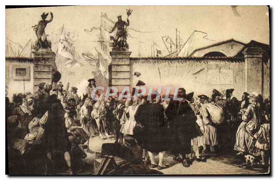 CPA Civico Museo Revollelle Trieste La Proclamazione Del Porto Franco Di Trieste