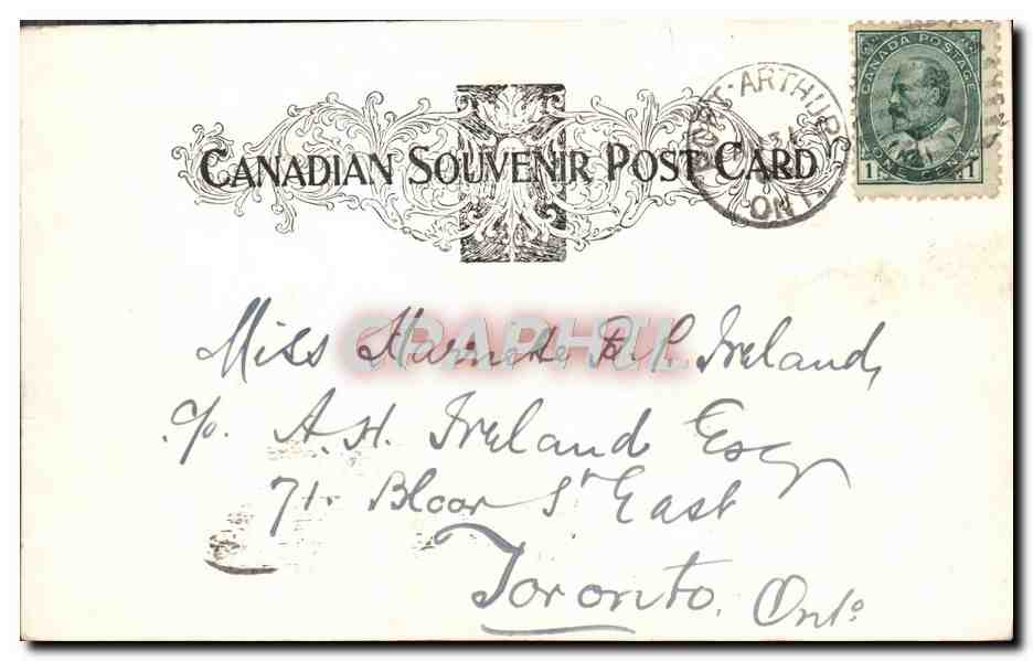 CPA Candian Pacific Railway elevators Fort William Ont Bateau — Rückseite