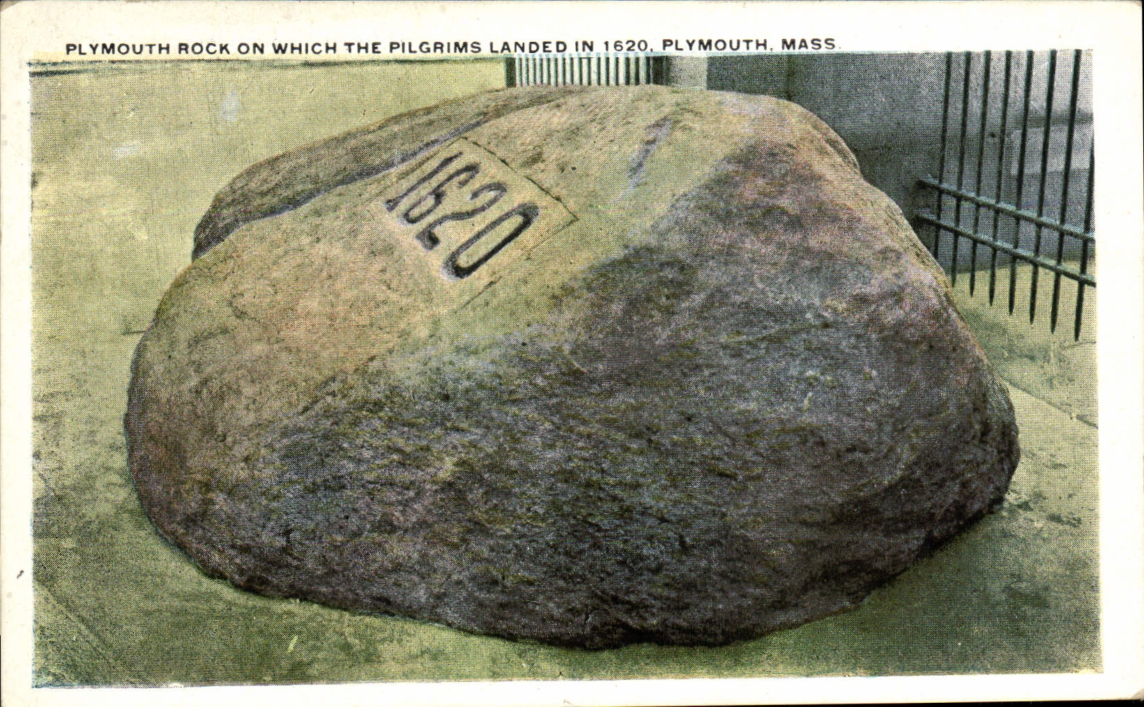 CPA Plymouth Rock On Which the Pilgrims in 1620 Landed Plymouth Mass