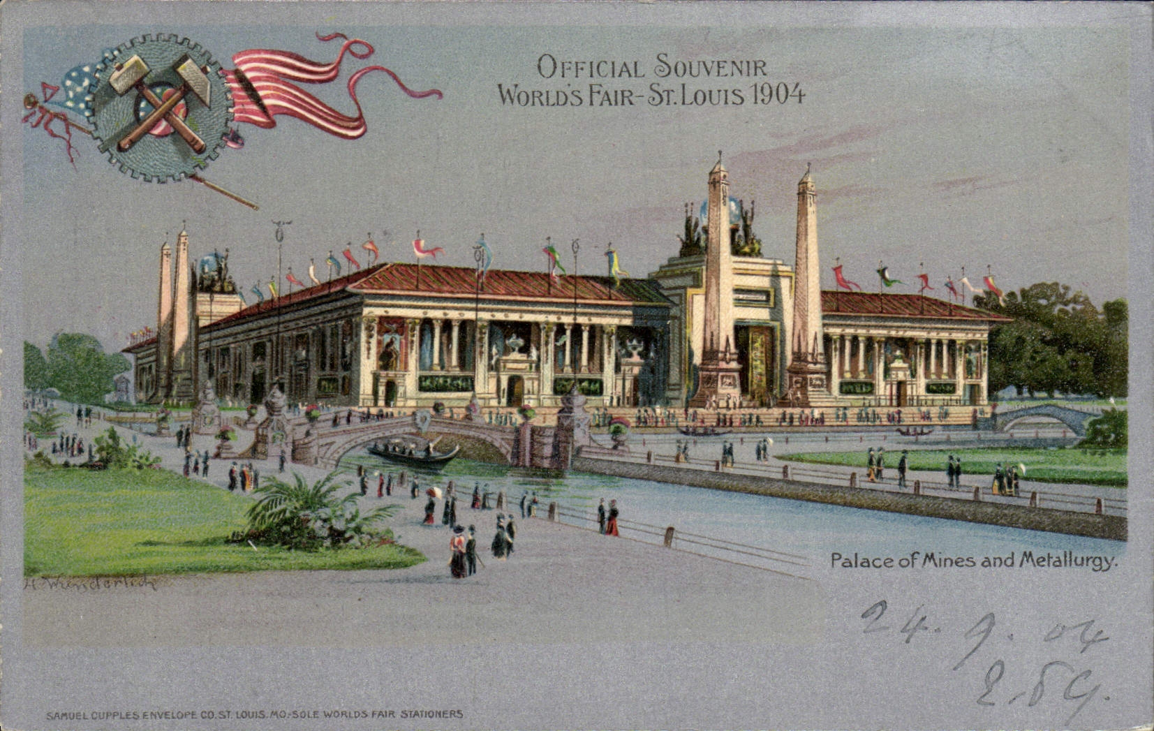 CPA Official Souvenir Worlds Fair St Louis Palace Of Mines And Metallurgy