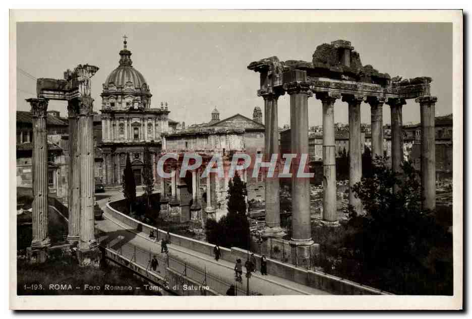 CPA Roma Foro Romano templo di Saturno