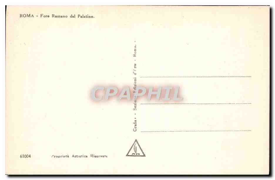 CPA Roma Fore Romano Tam di Saturne — Rückseite