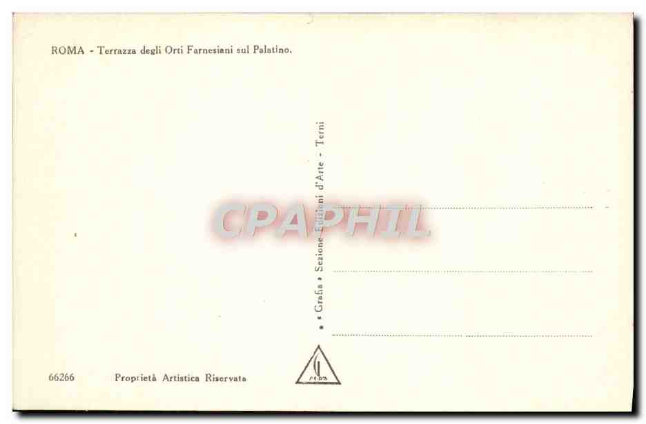 CPA Roma Terrazza Degli Orti Farnesiani Sul Palatino — Verso