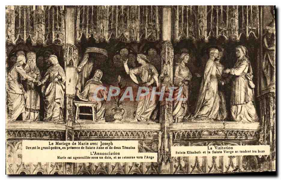 Scènes religieuses — sculptures d'un retable — CPAPHIL