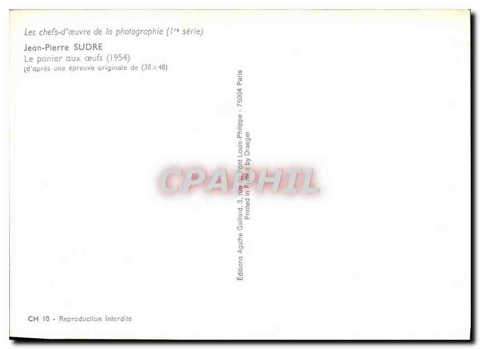 CPM Jean Piere Sudre Le Panier Aux Oeufs — Rückseite