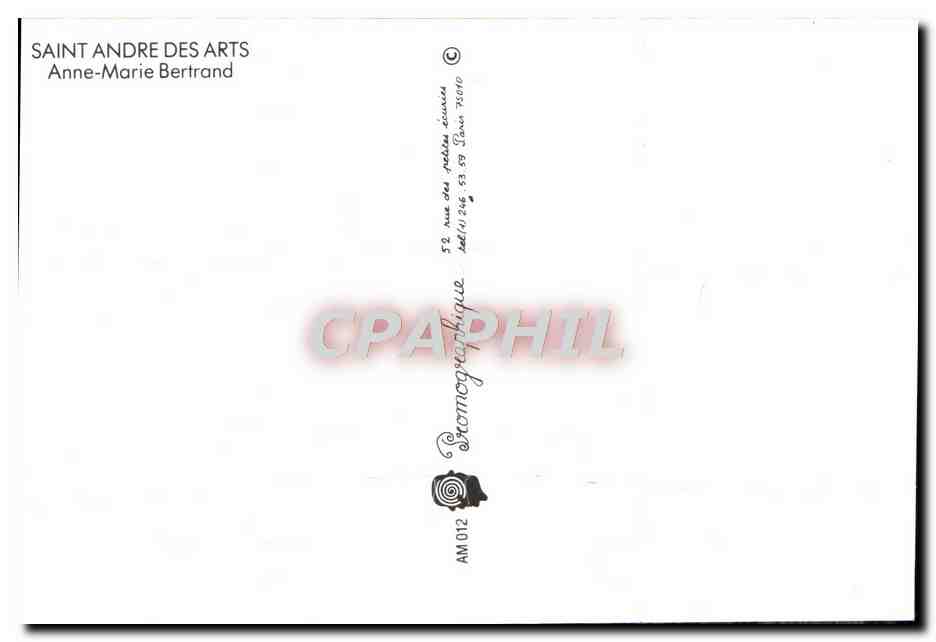 CPM Puzzle Saint Andre Des Arts Anne Marie Bertrand Paris — Back