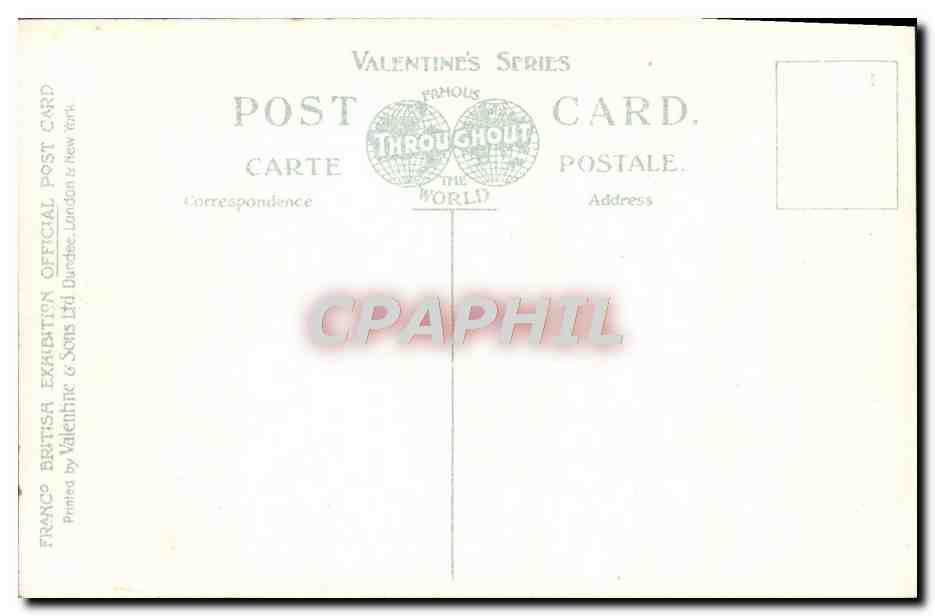 CPA Swan Boats Court Of Honour Franco British Exhibition London 1908 — Rückseite