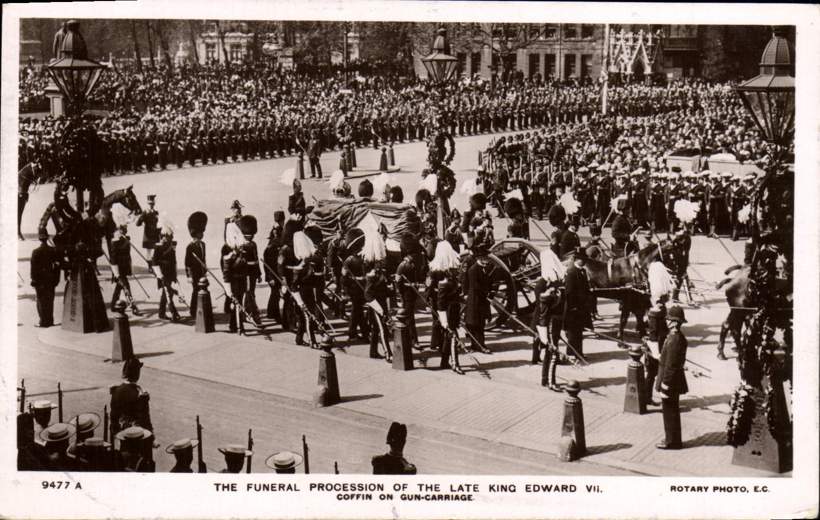 CPA The Funeral Procession Of The Late King Edward VII Coffin on Gun Carriage 
