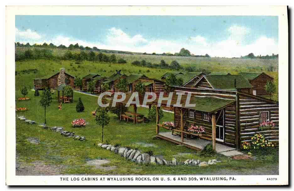 CPA The Old Cabins At Wyalusing Rocks on U S And Wyalusing Pa