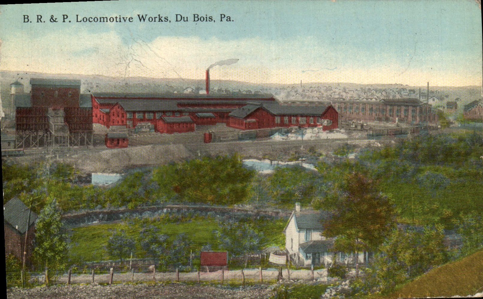 CPA BR&P Locomotive Works Du Bois Pa