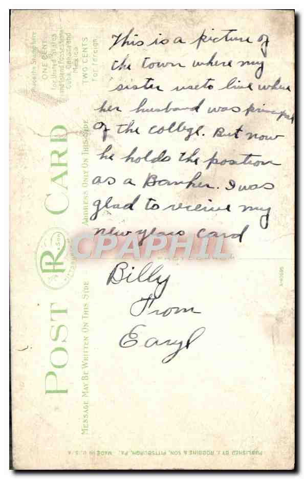 CPA BR&P Locomotive Works Du Bois Pa — Back