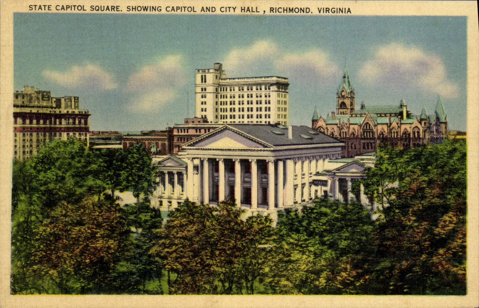 CPA State Capitol Square Capitol And City Hall Richmond Virginia